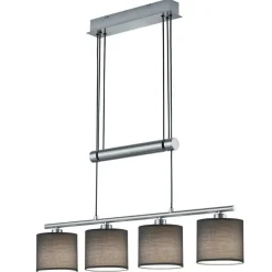 Grå stoffskjermer - Garda 4 lyskilder hengelampe