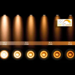 GU10 LED-reflektor 12W 3 000 K dim to warm, svart