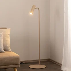 Gulvlampe Axion, beige, høyde 115 cm, stål