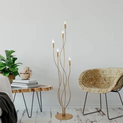 Gulvlampe Bonibon 13237 gullfarget metall Høyde 160 cm 5 lyskilder