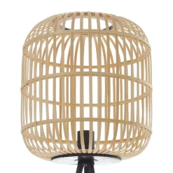 Gulvlampe Bordesley trebein med treskjerm