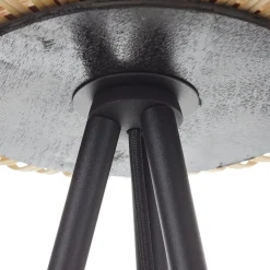 Gulvlampe Bordesley trebein med treskjerm