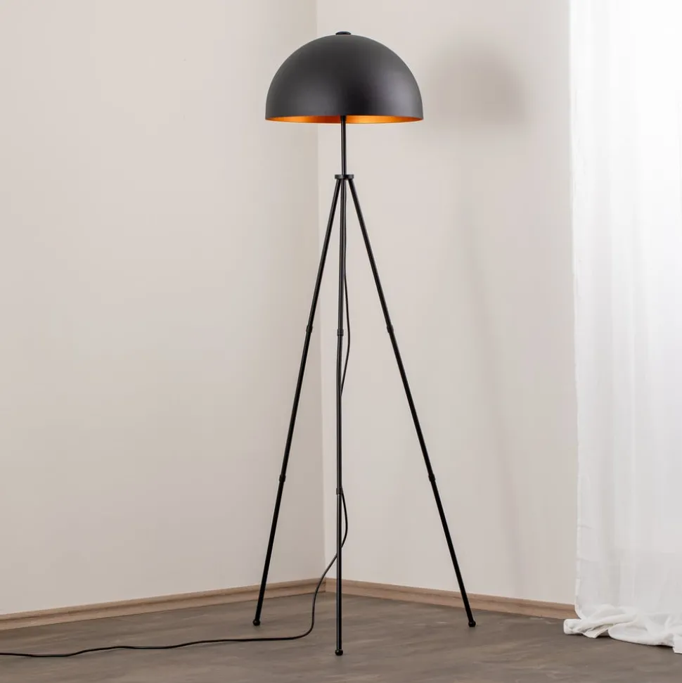 Gulvlampe Can-NT-113-1, svart metall treben, høyde 170 cm