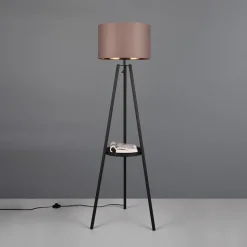 Gulvlampe Colette, tripod, svart/taupe