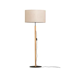 Gulvlampe Deva Nature, tekstil, tre