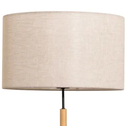 Gulvlampe Deva Nature, tekstil, tre