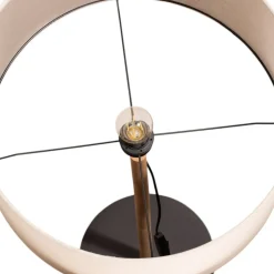 Gulvlampe Deva Nature, tekstil, tre