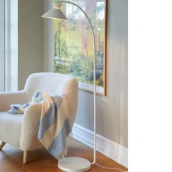 Gulvlampe Dial med svingbart hode, hvit