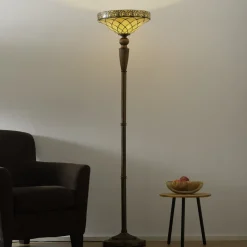 Gulvlampe Diamond i Tiffany-stil