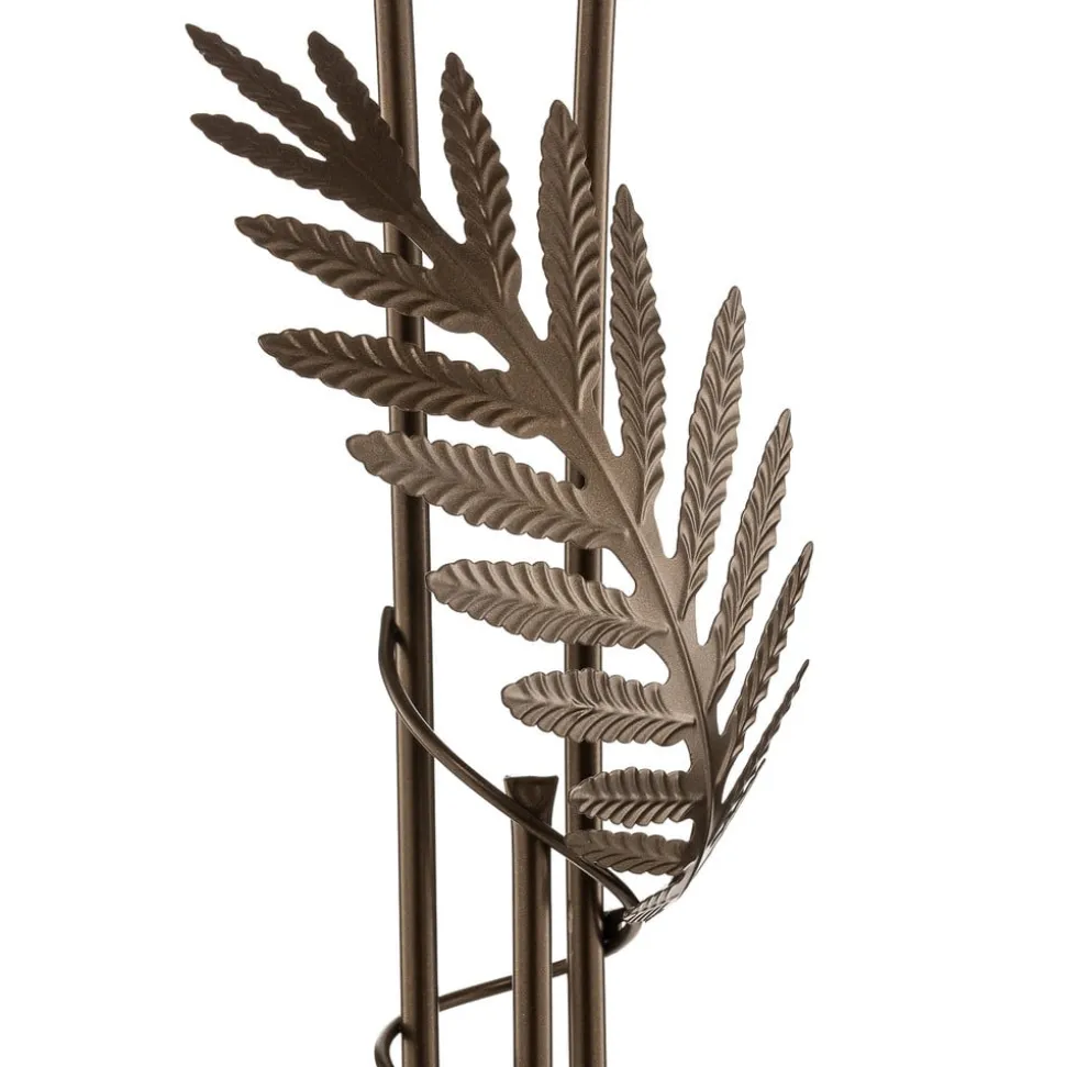 Gulvlampe Dubai i bladdesign, 2 lyskilder, bronse