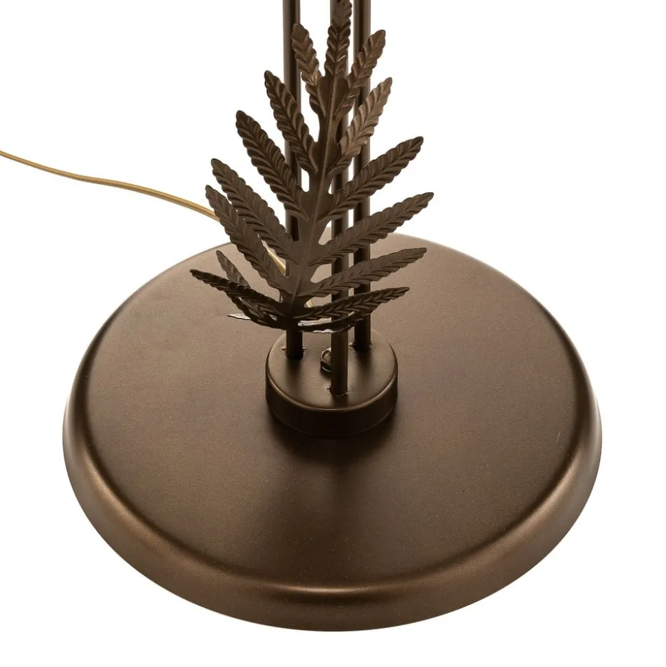 Gulvlampe Dubai i bladdesign, 2 lyskilder, bronse