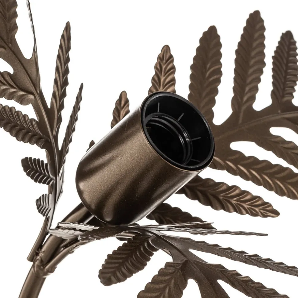 Gulvlampe Dubai i bladdesign, 2 lyskilder, bronse