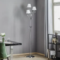 Gulvlampe Jacqueline, 3 lyskilder, hvit