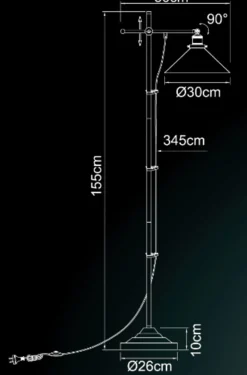 Gulvlampe Lenius med bevegelig skjerm