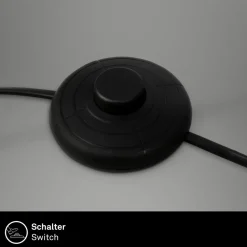 Gulvlampe Mata, brun, metall, stoff, E27