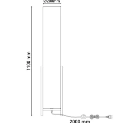 Gulvlampe Matilda med stoffskjerm i linutseende