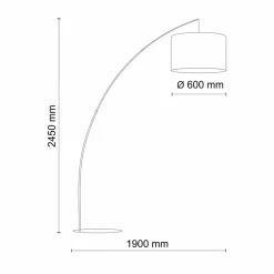 Gulvlampe Moby Gray med tekstilskjerm