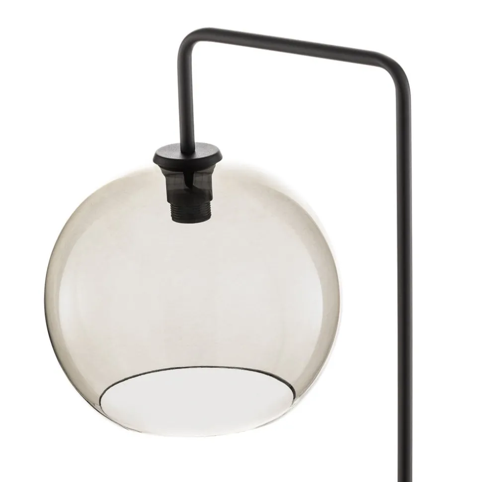 Gulvlampe Monaco med glasskule skjerm