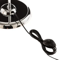 Gulvlampe Ninfea, krom, krystallblomster, 175 cm