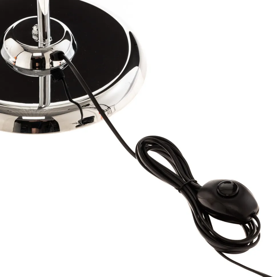 Gulvlampe Ninfea, krom, krystallblomster, 175 cm