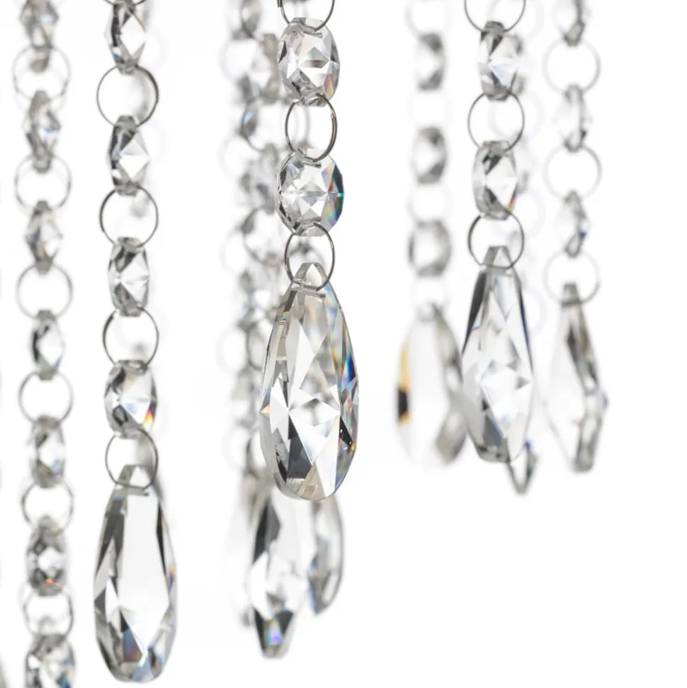 Gulvlampe Pioggia med krystallregn, krom