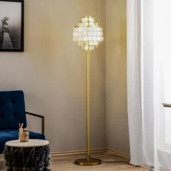 Gulvlampe Ruben med perlemorsskiver