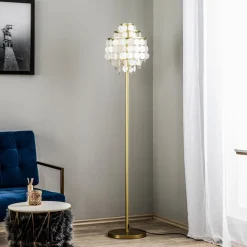 Gulvlampe Ruben med perlemorsskiver