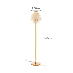 Gulvlampe Ruben med perlemorsskiver