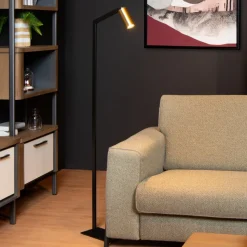 Gulvlampe Sybil roter- og svingbar svart/gull