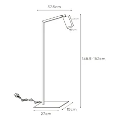 Gulvlampe Sybil roter- og svingbar svart/gull