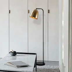 Gulvlampe Tattoo 4091 gull antikk/svart, metall Høyde 120 cm