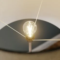 Gulvlampe Vera med stoffskjerm og steindekor