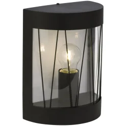 Halvrund utendørs vegglampe Reed i svart