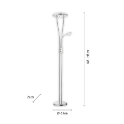 Helia LED-gulvlampe med leselampe, stål