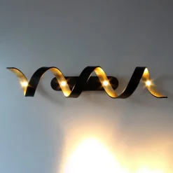 Helix LED-taklampe i svart gull