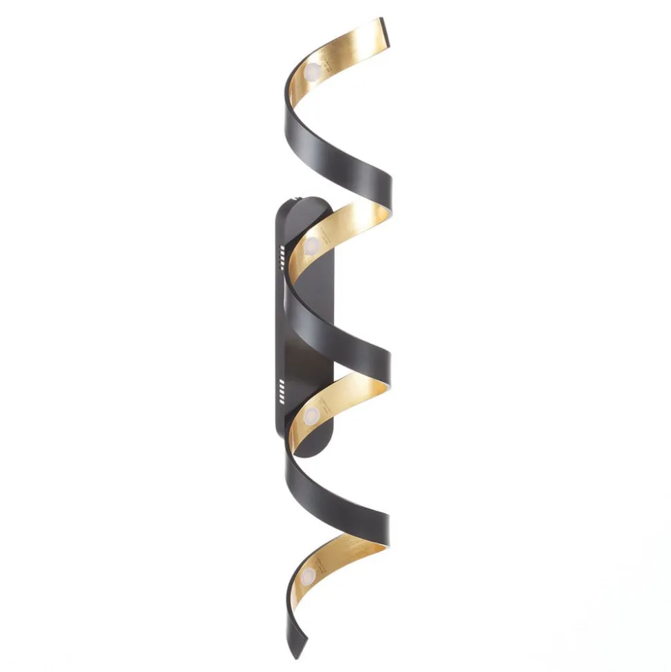 Helix LED-taklampe i svart gull