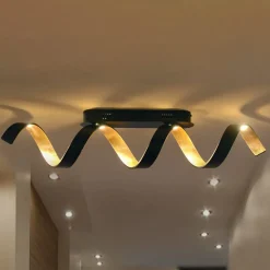 Helix LED-taklampe i svart gull