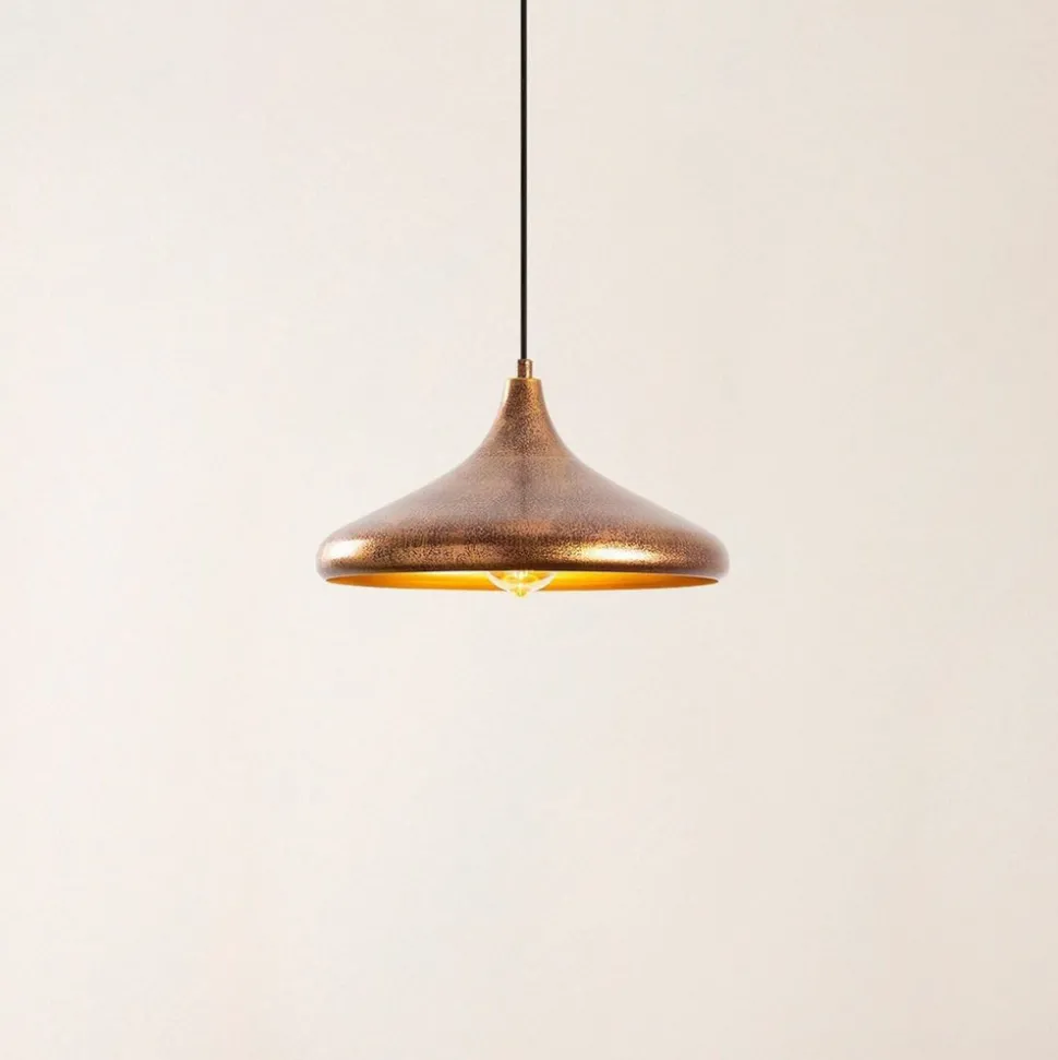 Hengelampe Barek 11545, messing brünert, metall, Ø 34 cm