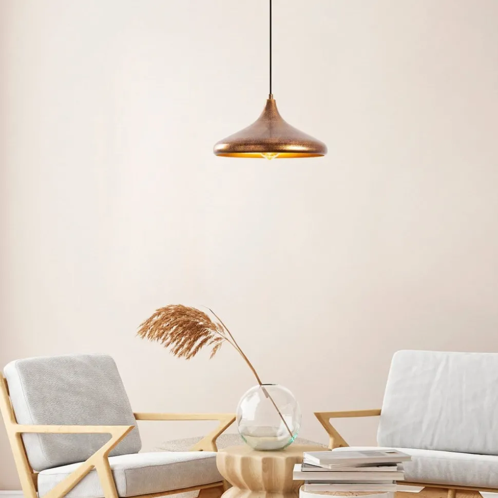 Hengelampe Barek 11545, messing brünert, metall, Ø 34 cm