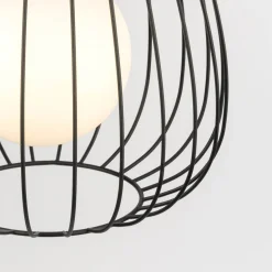 Hengelampe Bell, 2 lyskilder, svart/gull/hvit