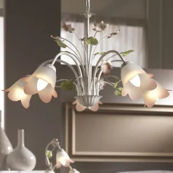 Hengelampe Botton florentinsk stil med 5 lyskilder