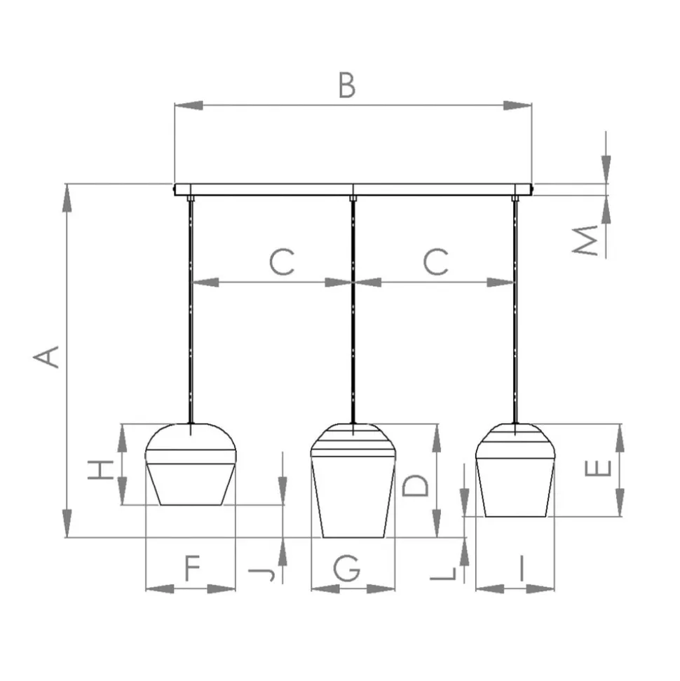 Hengelampe Cambaito, 3 lyskilder, sandfarget