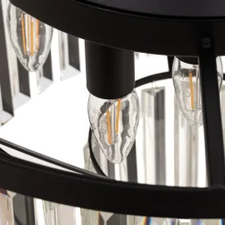 Hengelampe Cristal, gjennomsiktig/svart, Ø 56 cm