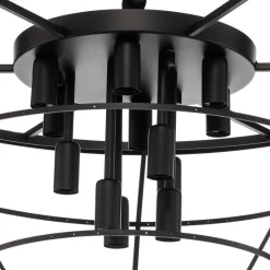 Hengelampe Cristal, gjennomsiktig/svart, Ø 71 cm