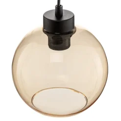 Hengelampe Cubus, Ø 50 cm, 3 lyskilder, klar/honningbrun, glass