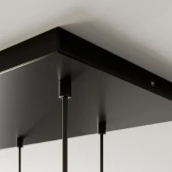 Hengelampe Cubus, 95 cm lang, 8 lyskilder, røykgrå, glass