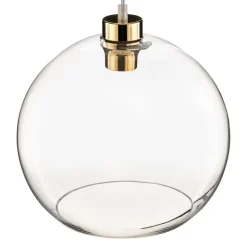 Hengelampe Cubus, gjennomsiktig, glass, Ø 30 cm, E27