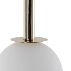 Hengelampe Daisy, 5 lyskilder, gull/hvit/svart, glass