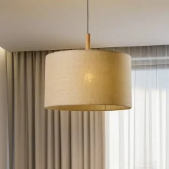 Hengelampe Deva Nature, 1 lyskilde, tekstilskjerm