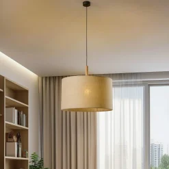 Hengelampe Deva Nature, 1 lyskilde, tekstilskjerm